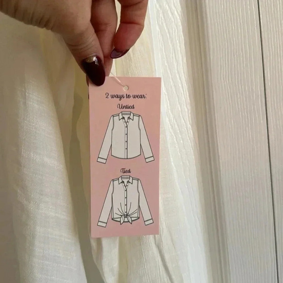 C by one | cream button down blouse | size SP - Picture 5 of 6